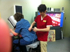 Dr. Stotts adjusting with Pro Adjuster